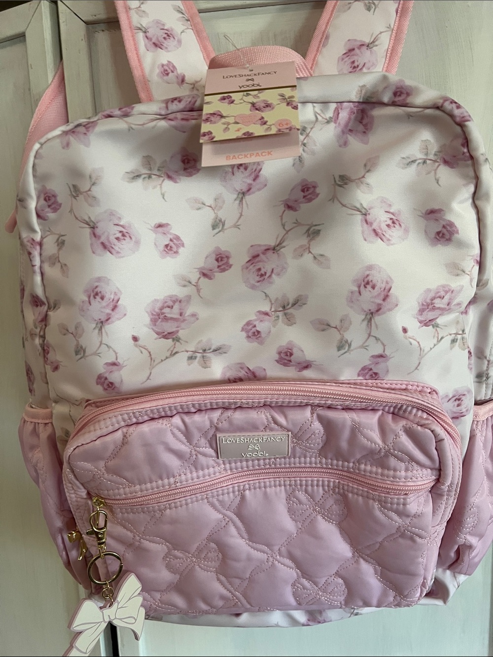Firm price NWT LoveShackFancy Pink Floral Backpack - Picture 3 of 5